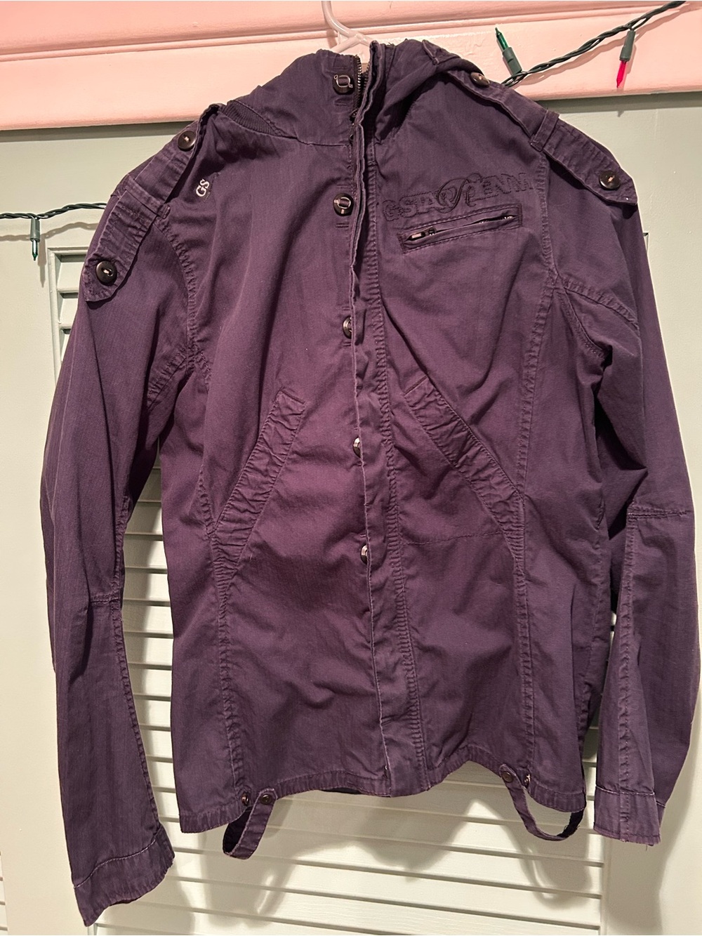 G-Star Navy Buttoned Sleeve Jacket